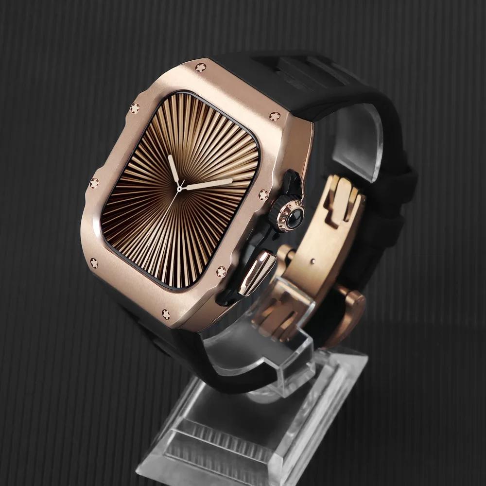 

Набір ремінців з нержавіючої сталі+фторкаучуку для Apple Watch Ultra 3 2 1 49 мм Розкішний комплект для модифікації для iwatch Серії 11 10 46 мм 42 мм Ultra 3 2 1 49mm
