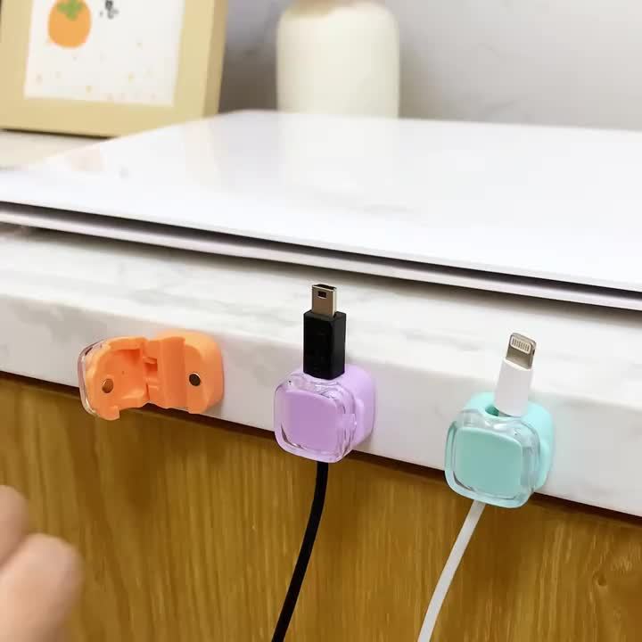 6-Pack Magnetic Cable Clips with Adjustable Adhesive Cord Holders - Strong Magnetic & Adhesive Base,Organize Chargers, Cables, Earphones, Cord Clips
