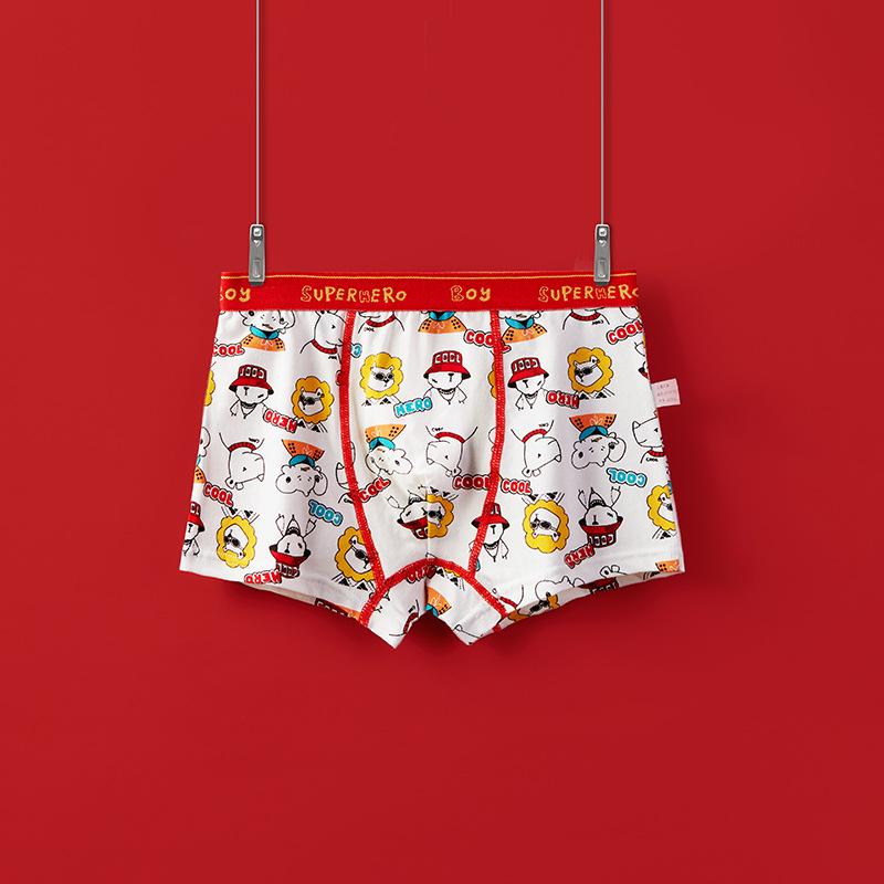 Jungen Antibakterielle A-Klasse Boxer-Slips - Klein bis Groß, Neujahrs-Rot Tierkreiszeichen Design