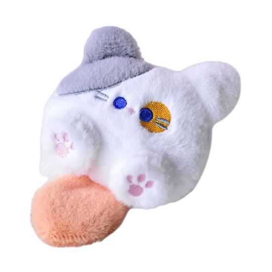 Tecknad Katt Nyckelring Hänge Söt Plyschkattunge Hänge Fylld Luddig Katt Hänge Ryggsäcksberlock Tillbehör för Handväska Plånbok Nyckelring