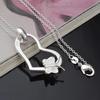 Beliebte Marken 925er Sterlingsilber Hübscher Herz Schmetterling Anhänger Halskette für Damen Mode Hochzeit Party Schmuck Feiertagsgeschenke