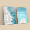 2pcs/set Heal Your Mood Sea Art Oil Painting Canvas with Wood Frame Draw Wall Decor Home Living Room Decorations 30x40cm