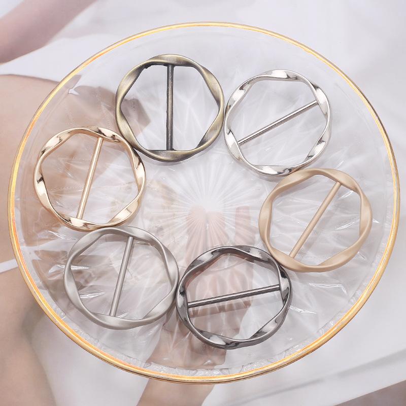Multifunctional Metal Scarf & T-Shirt Clip Set - Easy Knot and Waist Accessory, Suitable for Clothing Non-Stitched Length Fixing