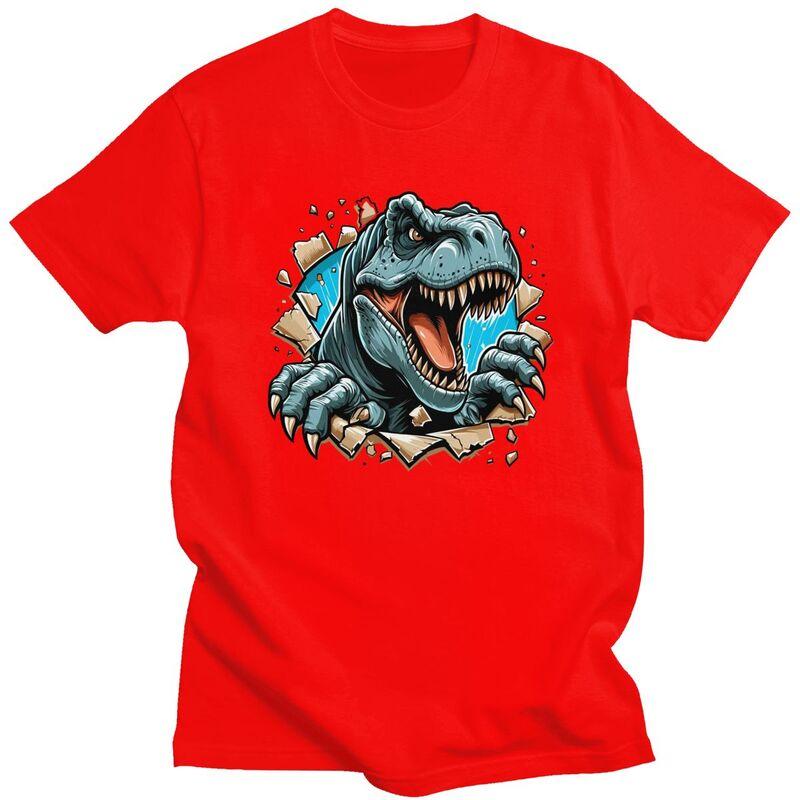 Custom Fashion Wild Trex Dinosaur Roars T Shirt Men ShortSleeve Tshirt Streetwear Tee Slim Fit Tshirt Merch