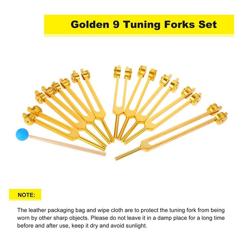 ABBY-Aluminum Alloy Chakra Tuning Forks Set With Hammers For Healing, Sound Therapy, Meditation, Yoga