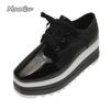 Fashion Luxury Women Sneakers Platform Shoes for Women Fashion Lace-Up Casual Shoes Comfortable Chunky Women High Heel Pumps PU Leather