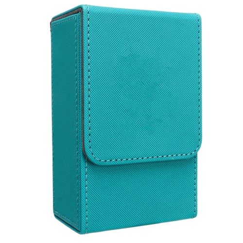 Portable Tarot Card Storage Case, Tarot Storage Box, PU Leather Tarot Card Holder for Card Protection and Travel (Blue Green)