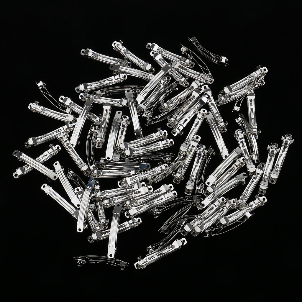 50pcs Metal French Barrette Blank Hair Clip Hairpins Arches Silver DIY Hair Accessories
