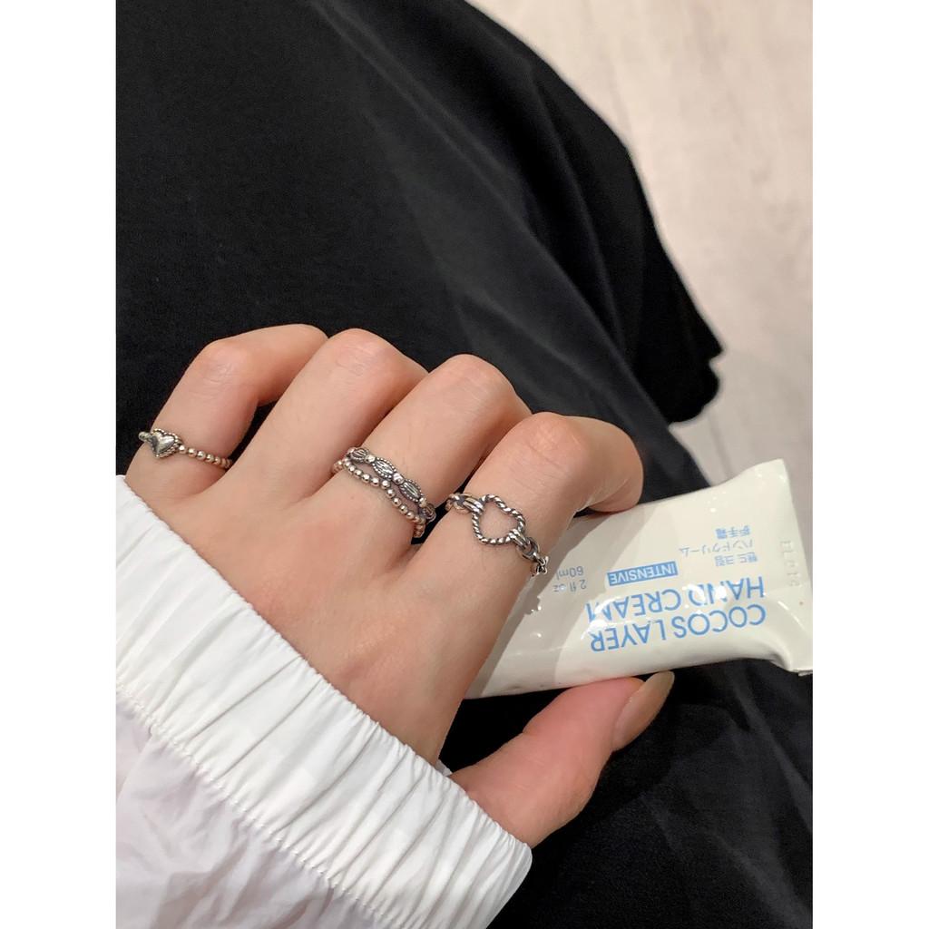 Retro Copper Heart Shaped Ring For Women Chic Adjustable Fashionable And Versatile Accessory