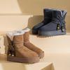 Women's 2025 Genuine Leather & Fur Snow Boots - Cold-Proof, Non-Slip, Thick Sole, Plush Cotton, Wear-Resistant