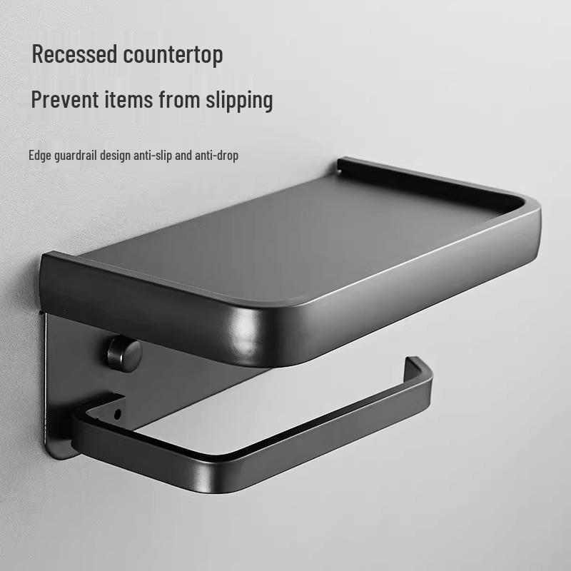 

Настенный держатель для туалетной бумаги с полкой для телефона White - Single Layer Shelf