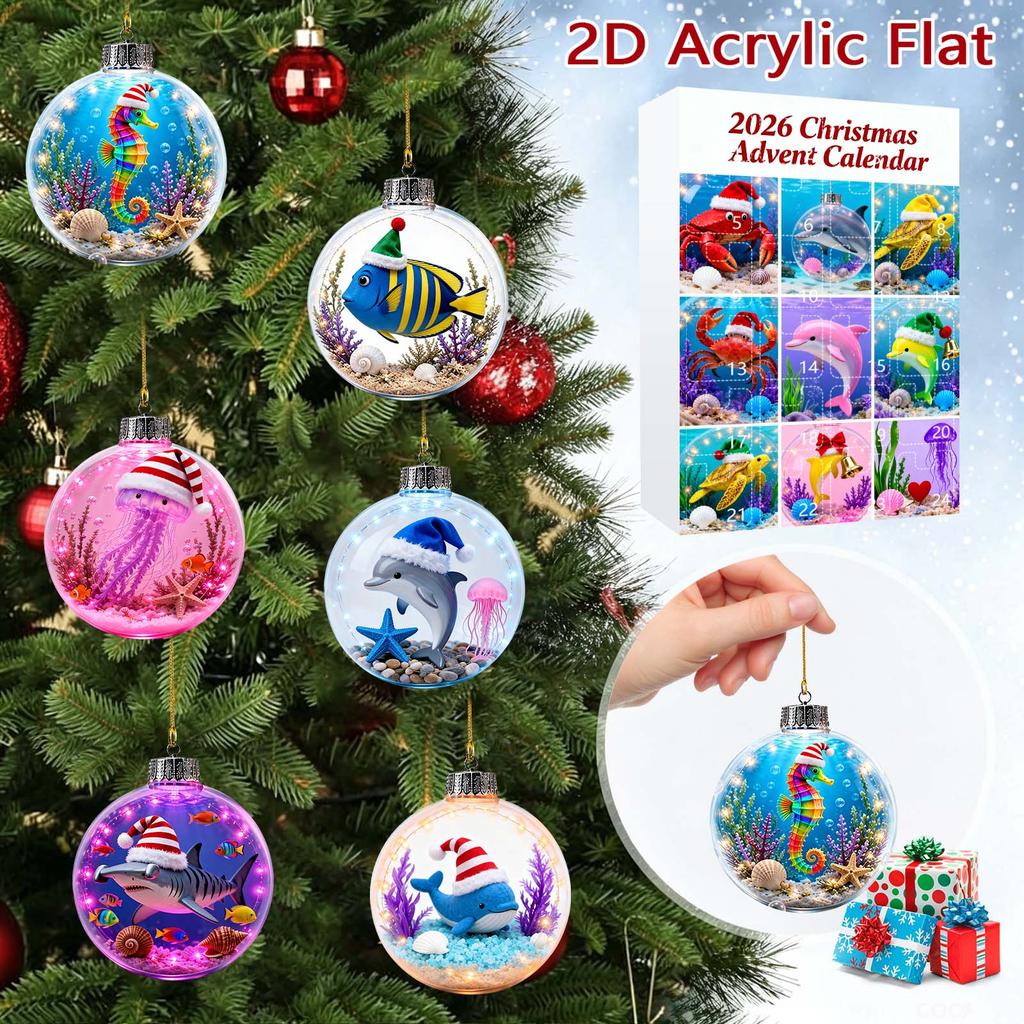 Animal Advent Calendar with 2D Hanging Ornaments - Holiday Countdown