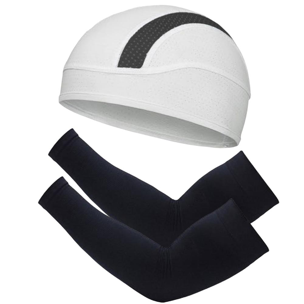 

2 шт./компл. Летний солнцезащитный комбинированный набор Сетчатая дышащая кепка и эластичный вязаный рукав Спортивный бег Пеший туризм Велоспорт One Size