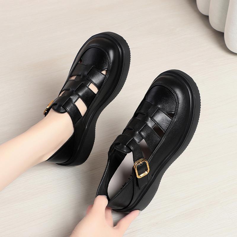 Summer Baotou Hollow Thick Bottom Roman Sandals for Women