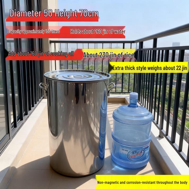 JPHZNB Heavy-Duty Round Food Storage Bucket with Lid
