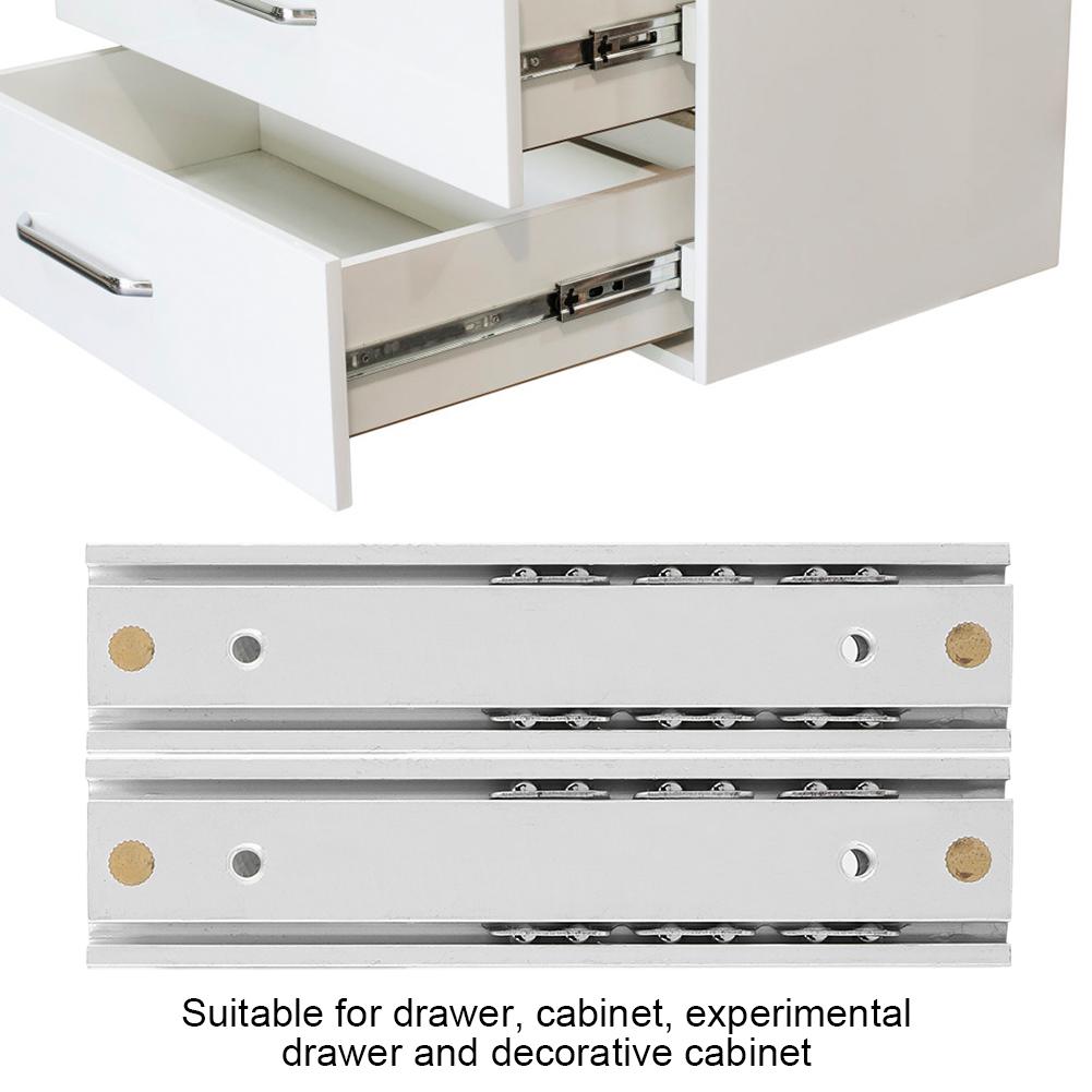 2pcs  Set Mini Aluminum Alloy Durable Smooth Slideway for Drawer Cabinet