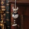 Reusable Halloween Bell Jingle Ornament, Gothic Bull Skull/Angel Wings Hanging Seasonal Decor Decoration for Tree, Party Home