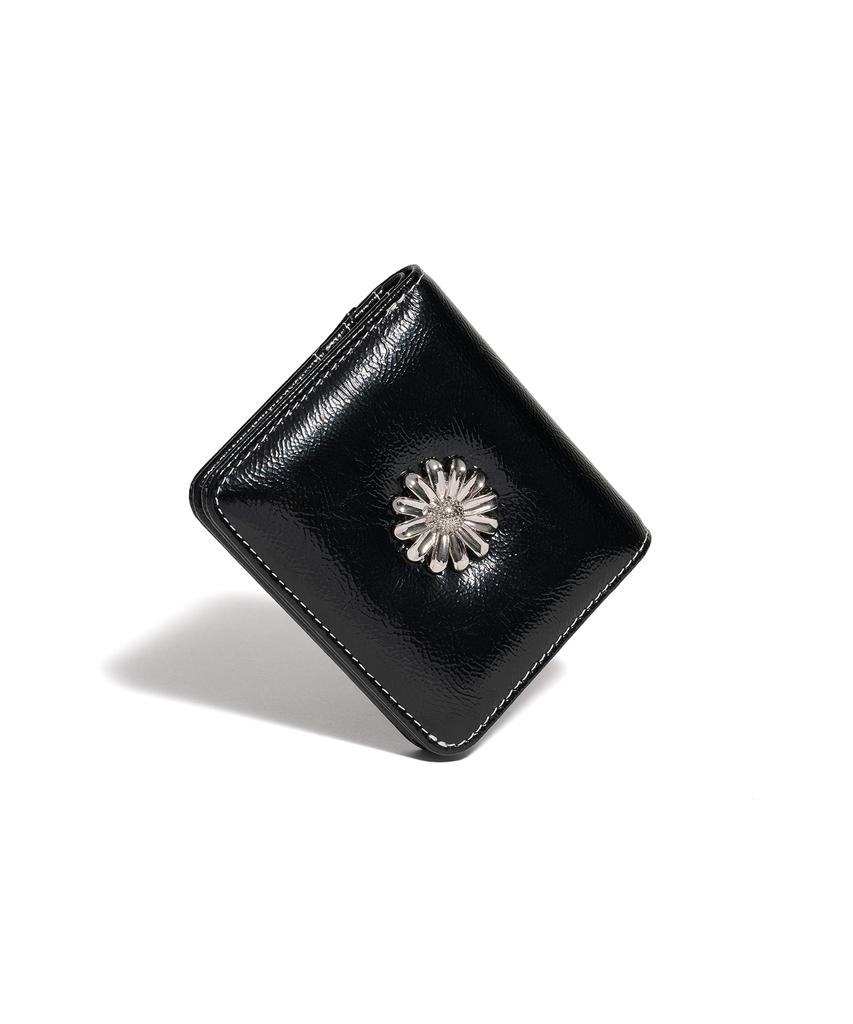 Lemasque Daisy Photo Slot Wallet Bill Card Holder Black