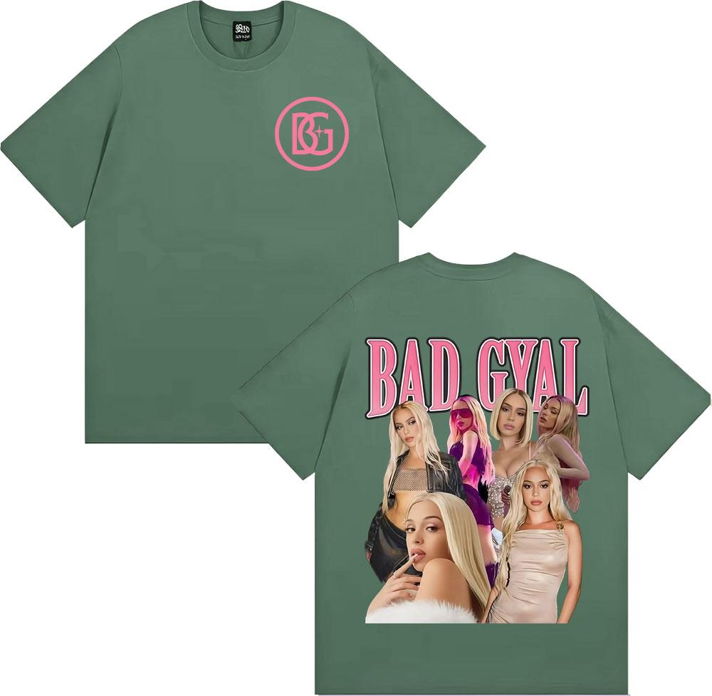 Singer Bad Gyal Album Tour Merch Tshirts Fashion Hip Hop High Street T Shirts Unisex Women Vintage Summer Tops 100 Cotton Tshirt