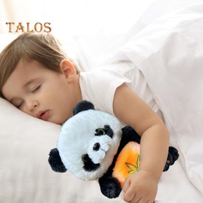 Pandabär-Plüschtier mit Geräusch- und Lichtsensor, weiches, bequemes Stofftier zur Linderung von Angstzuständen, beruhigender Schlafbegleiter mit Musiklichtern