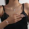 Copper Zircon Set, Pendant Earrings, High-End Stud Earrings, Necklace, Women'S Bracelet, Fashion Jewelry, Mother'S Day Gift.