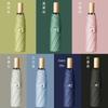 Simple Plain Triple Folding Umbrella Solid Wood Handle Girls Partysu Vinyl Sun Umbrella Reinforced Umbrella