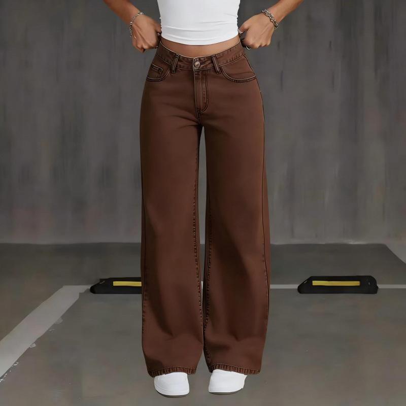 Jeans Rétro Évasés Taille Haute Chic pour Femme