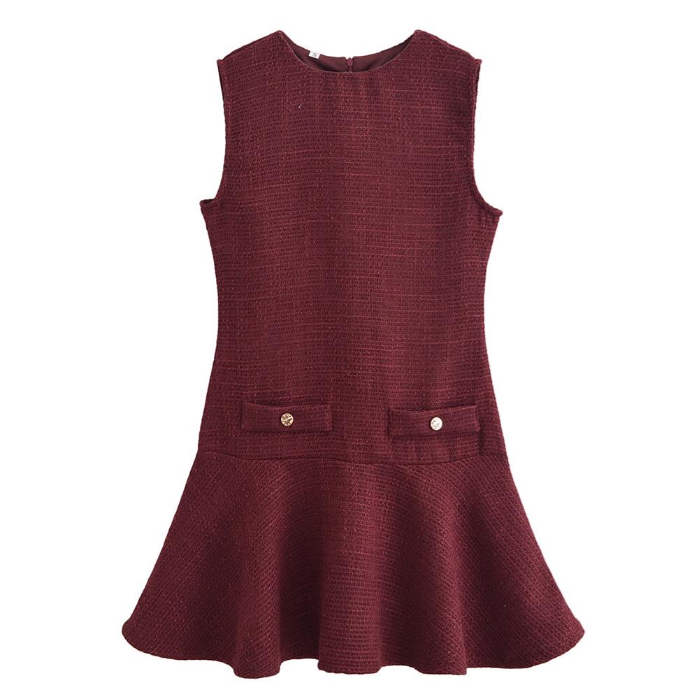 2025 Spring Women's Textured Slim Fit Sleeveless Dress