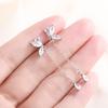 925 Silver Butterfly Tassel Earrings For Women Sparkling Zircon Studs Fashionable Temperament Jewelry