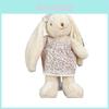 Plush Rabbit Doll With Floral Dress And Bow Decoration For Children And Girls