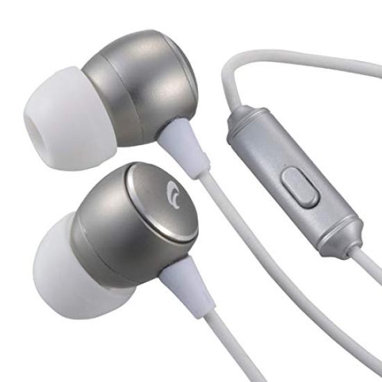 

with a calling microphone with incoming calls and music control Smartphone compatible stereo inner phone [Equipped functions] (silver)
