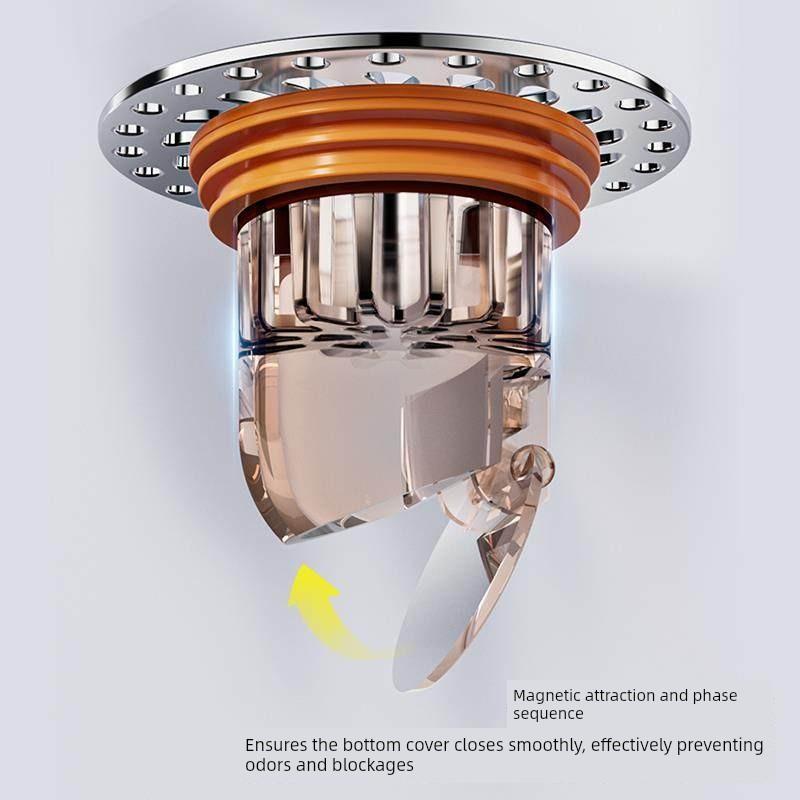 German Quality Floor Drain Deodorizer, Universal for Bathrooms, with Internal Core and Sealing Cover, Anti-Insect and Anti-Odor Device for Drains