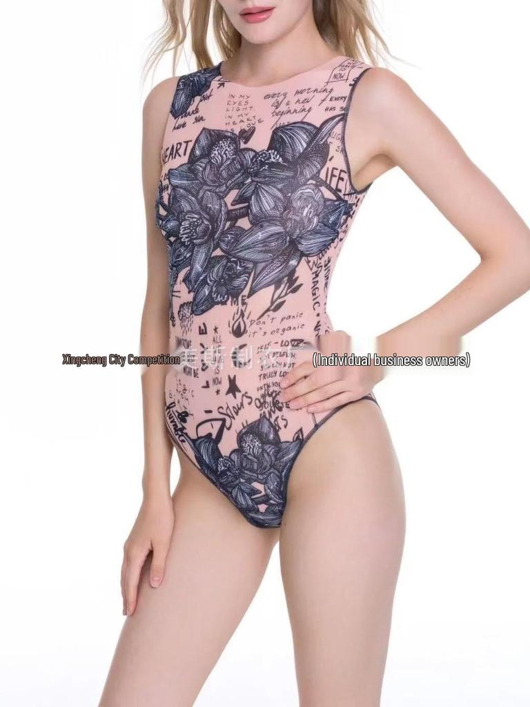 Women’s One-Piece Swimsuit: European & American Training Suit for Beach & Seaside.