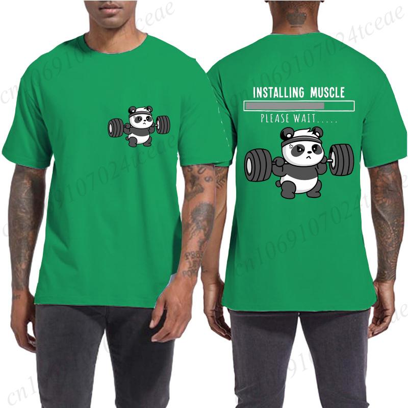 Funny Panda Weightlifting Squat Gym Quote Graphic Print T Shirts Men Women Kawaii Meme T-shirts Male Casual Tees Short Sleeve