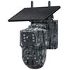Wasserdichte Camouflage-Solar-Außenkamera mit dreifacher Linse & 15-fachem Zoom