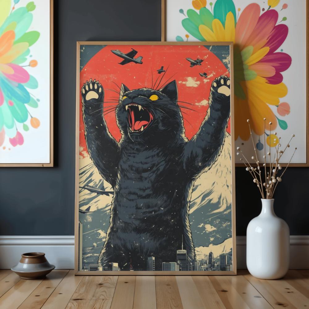 Obraz Do Malowania Po Numerach Z Ramą Kot Godzilla 50X70 Cm