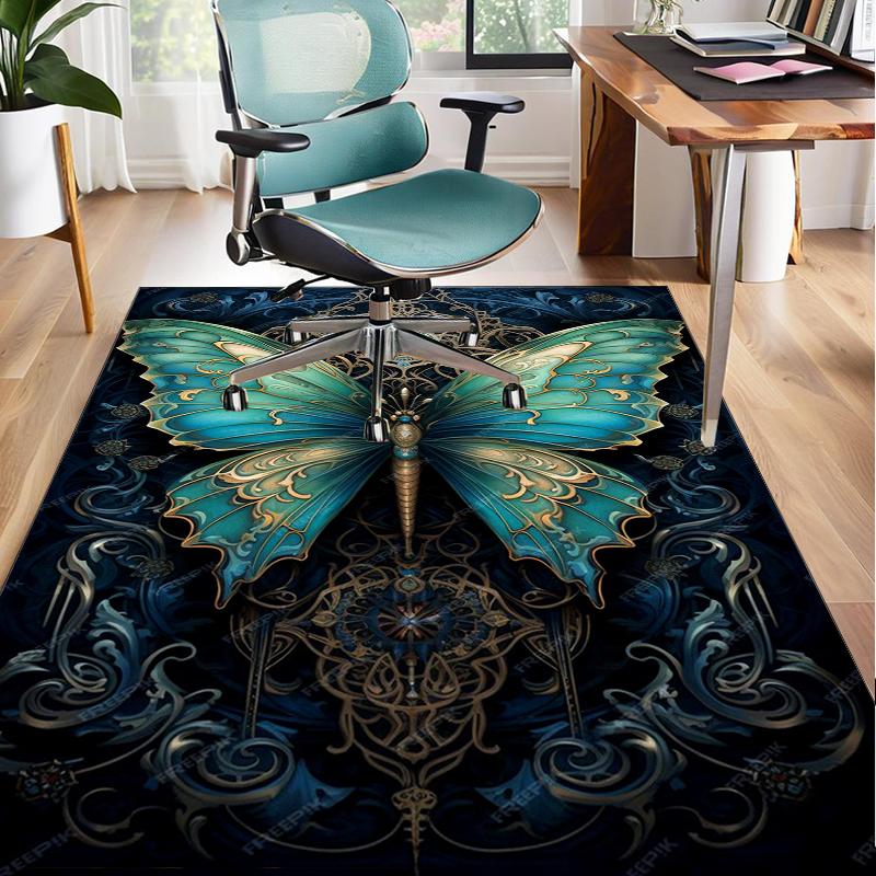 Neon Butterfly Dreamscape Office Rug Chair Mat, Entryway Carpet, Suitable for Front Door, Bedroom, Living Room, Desk, Holiday Gift