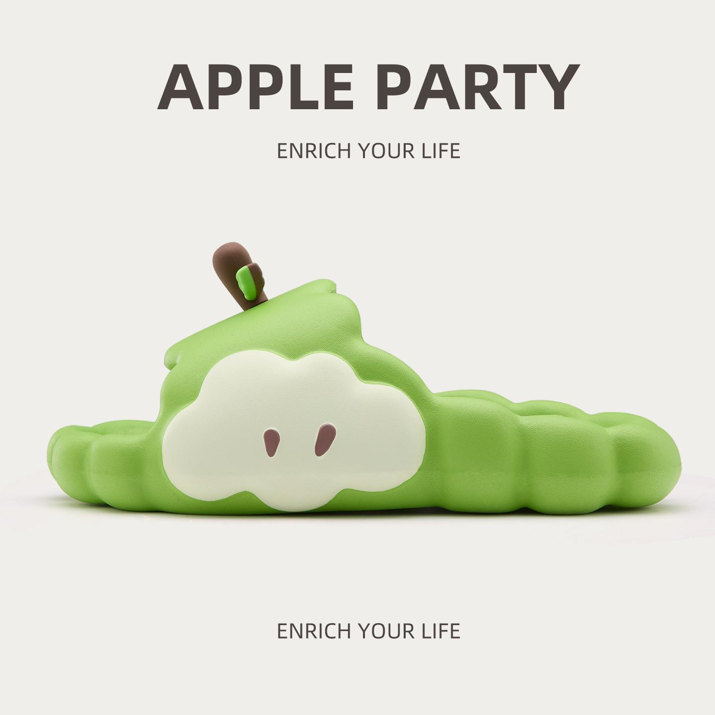 

Тапочки-яблоки «Мандариновая утка» женские летние мультяшные милые противоскользящие для дома, ношения в помещении и на улице, пляжные шлепанцы 38-39 зелёный