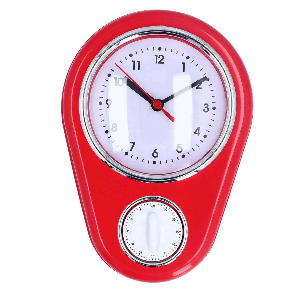 9 Inch Quartz Clock Simple   Time Clear Display Multifunction Kitchen Timer Wall Clock Silent for Kitchen