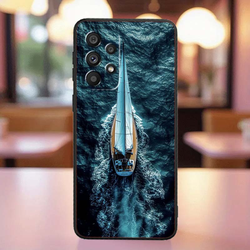 Fashion Airplane Pattern Phone Case For Samsung A41 A35 A34 A33 A32 A25 A24 A23 A21s A06 A05 A04 A03 Note 10 20 Ultra 5G Black