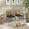 Garden Chairs Outdoor Chairs Patio Chairs, Weather-Resistant, Modern Design, 57 x 58 x 87cm, Brown+Black+Gray