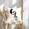 Music And Cat Cushion Cover Soft Plush Throw Pillow Cover | Double-Sided Decorative Cushion Case | Sofa Bedroom Home Decor