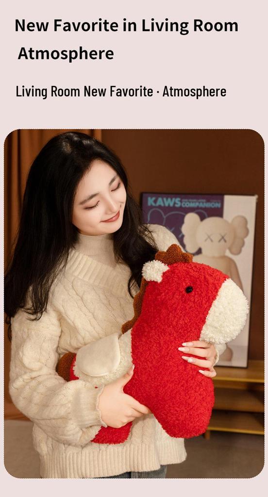 2026 Year of the Horse Chinese Horse Pillow Plush Doll Ornament - Children's New Year Gift