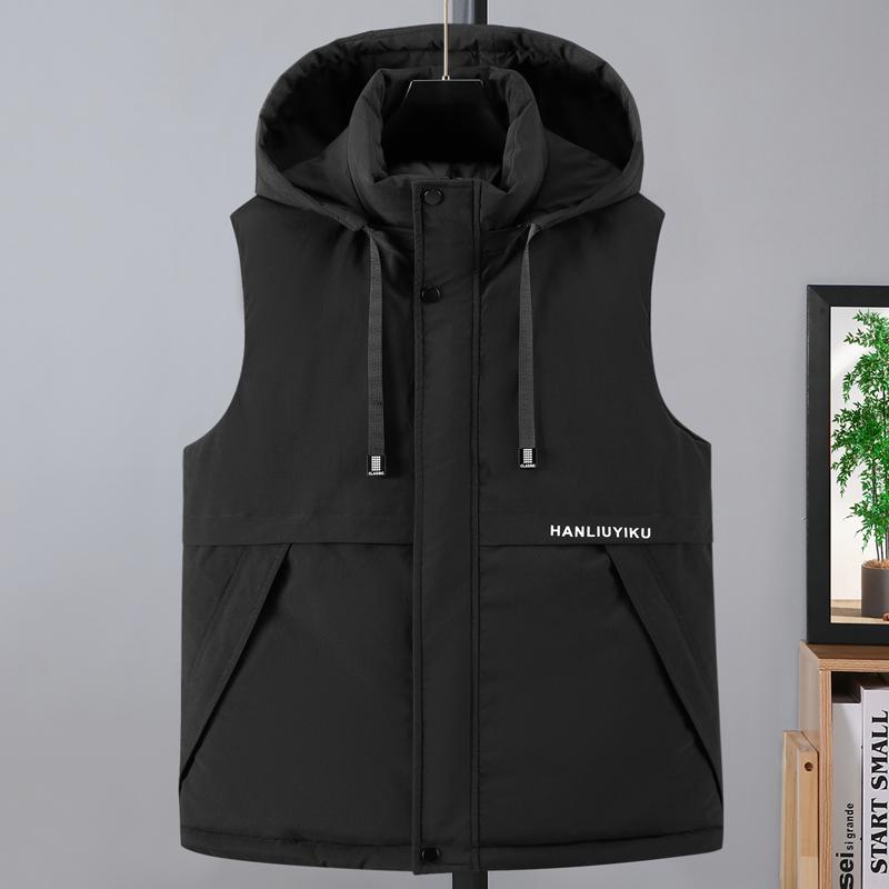 Plus Size S-8XL Winter Sleeveless Parkas Man Outerwears Waterproof Fashion Men's Warm Vest Hooded