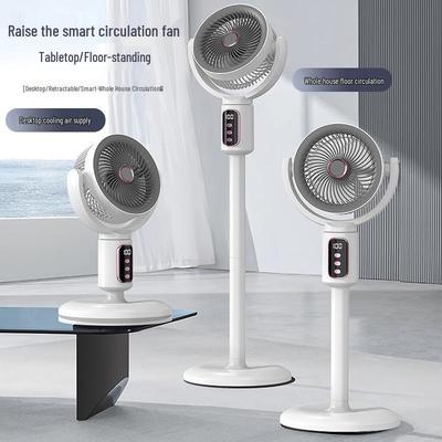 Voice-Controlled Rechargeable Air Circulator: Dual-Use Oscillating Desk & Floor Fan with Timer.