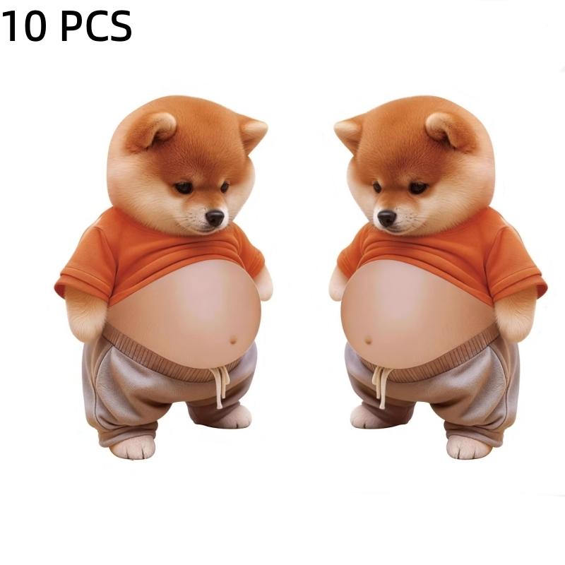 Cute Puppy 3D Belly Puffy Stickers DIY Soft Belly Squeezable Kitty Stickers Phone Case Decoration Children's Toy Birthday Gift