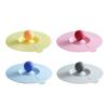 Cute Cup Cover Dustproof Silicone Glass Mugs Cap with Spoon Holder Airtight Seal Reusable Heat Resistant  for Glass Mugs