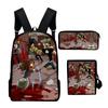Klassische Neuheit Total Drama 3D-Druck 3 Stück/Set Schüler Rucksäcke Laptop Tagesrucksack Rucksack Schräg getragene Tasche Federmäppchen