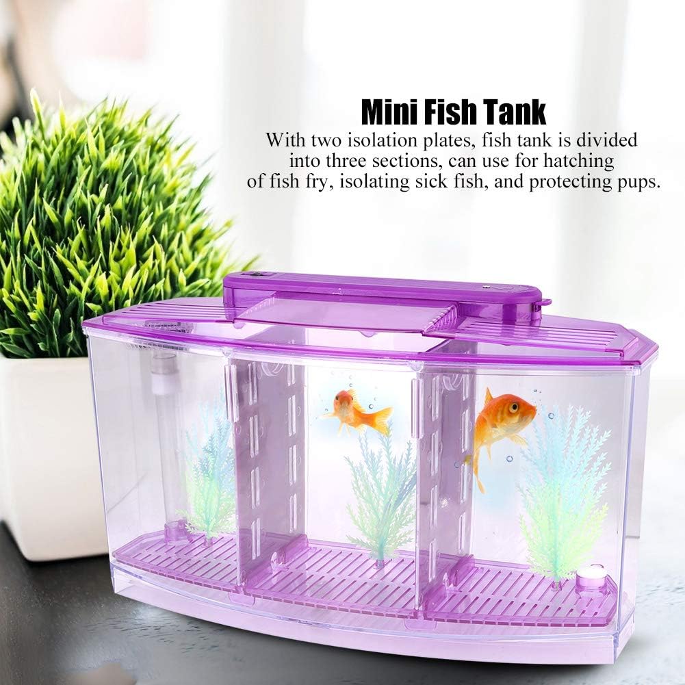 LIZEALUCKY Betta Fish Tank, Adjustable LED Light Acrylic Aquarium with Water Change Valve, Small Fish Tank Starter Kit for Office Home Room Decor