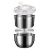 6L Stainless Steel Salad Spinner Vegetable Washer & Dryer Bowl Silver